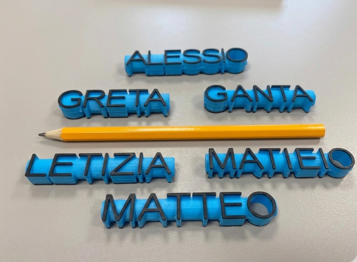 Coprimatita Personalizzato con Nome – Gommoso e Colorato – Accessorio Scuola Stampato in 3D - immagine 2