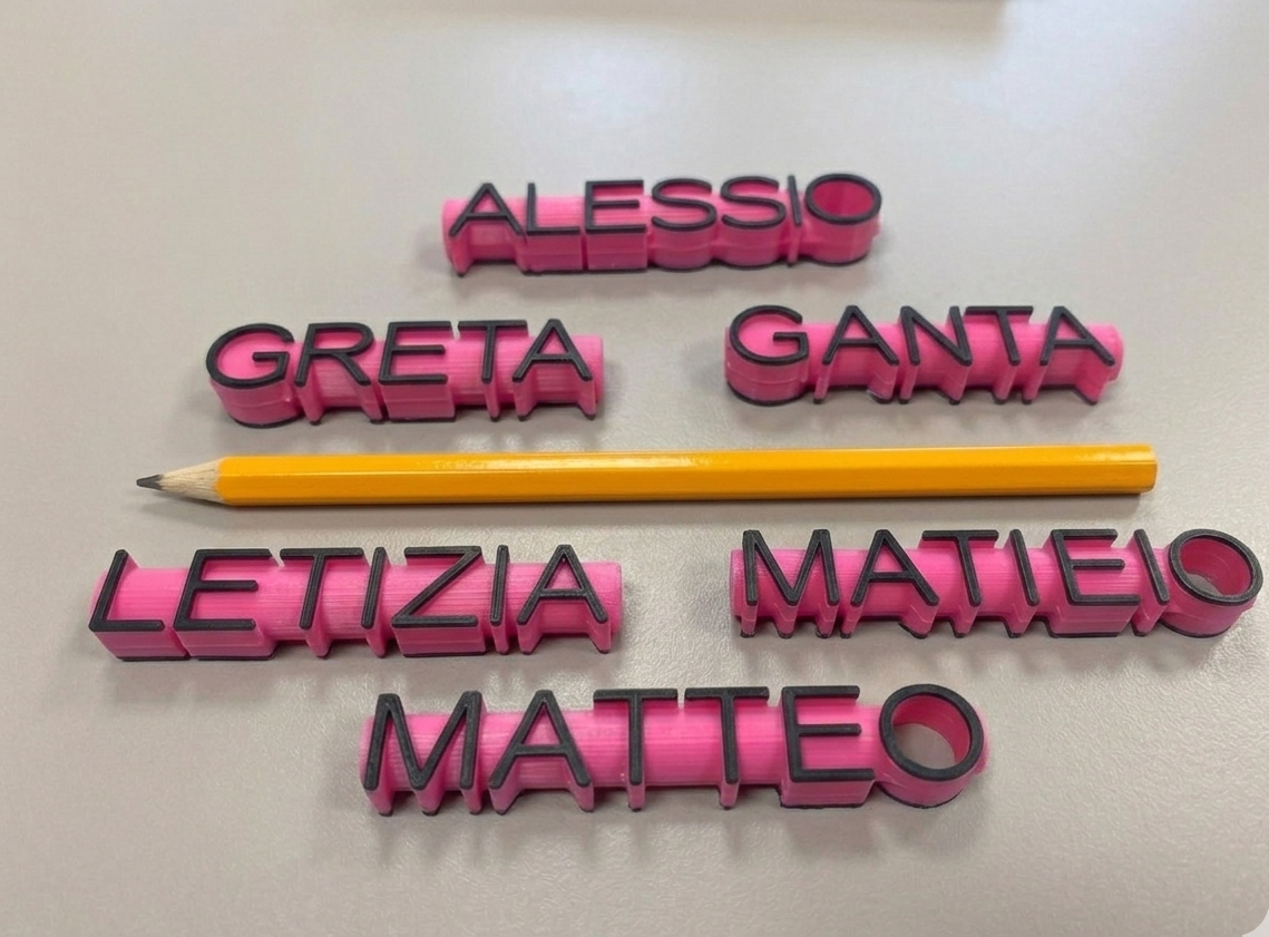 Coprimatita Personalizzato con Nome – Gommoso e Colorato – Accessorio Scuola Stampato in 3D - immagine 3